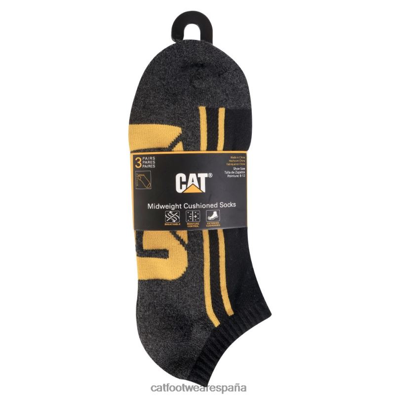 Caterpillar paquete de 3 calcetines de medio cojín negro hombres 4JJT8260 | calcetín
