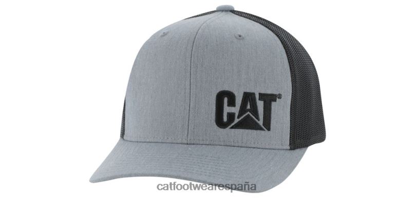Caterpillar gorra de camionero con marca de gato cuero gris hombres 4JJT8257 | sombrero