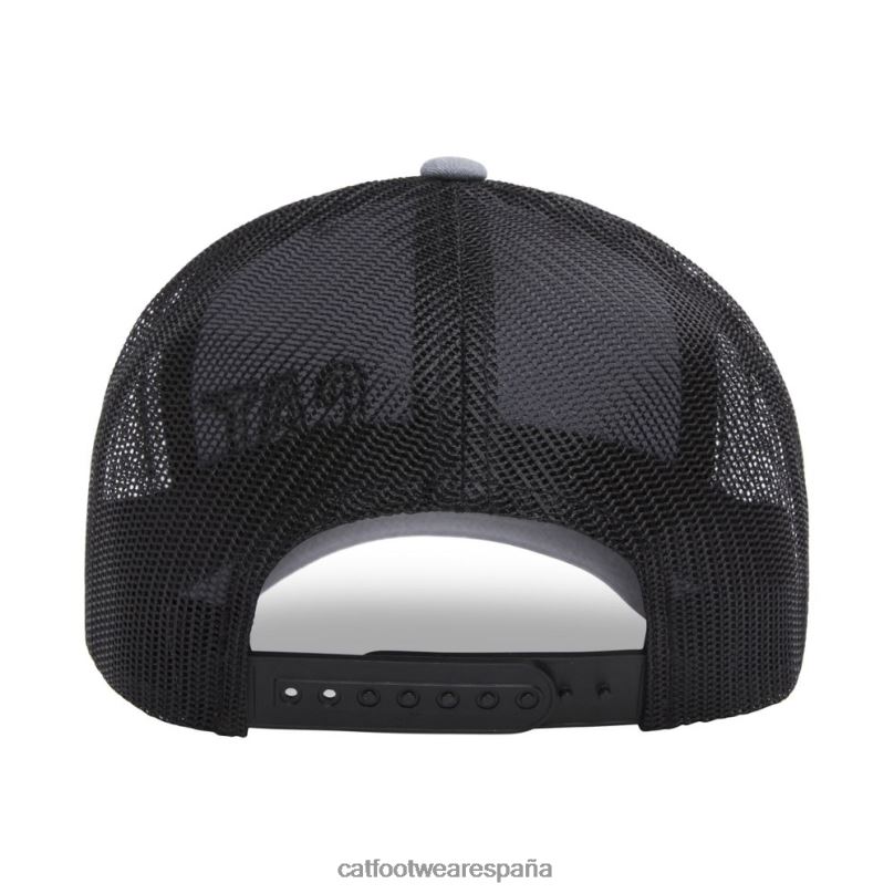 Caterpillar gorra de camionero con marca de gato cuero gris hombres 4JJT8257 | sombrero