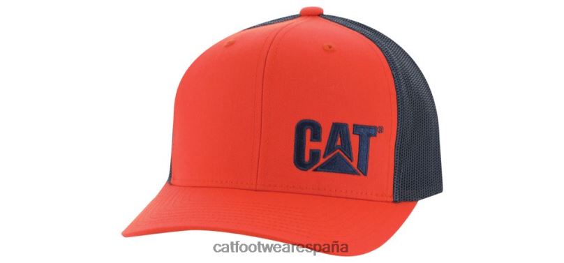 Caterpillar gorra de camionero con marca de gato naranja hombres 4JJT8258 | sombrero