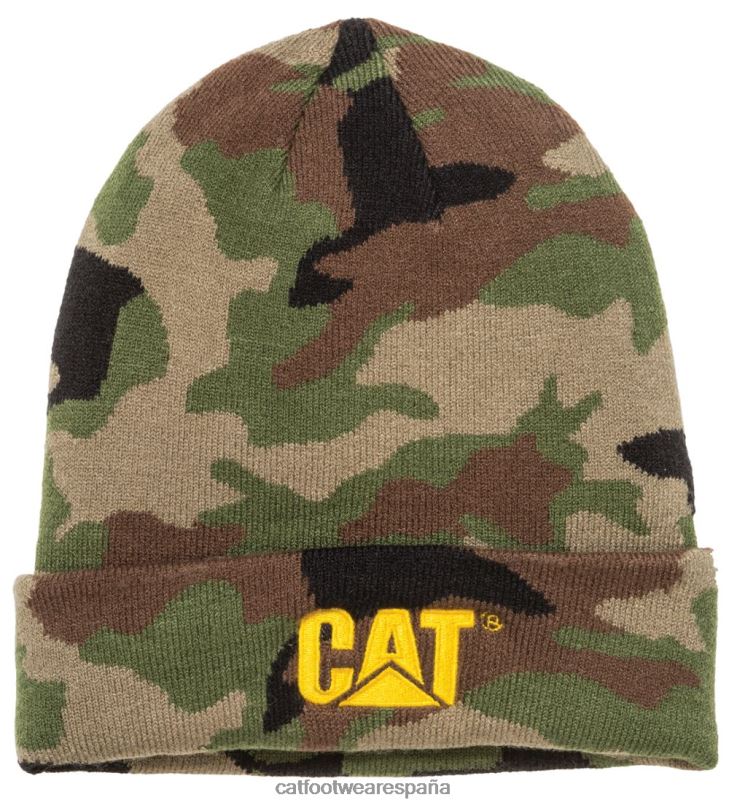 Caterpillar gorro con puños de la marca registrada camuflaje del bosque hombres 4JJT8251 | sombrero