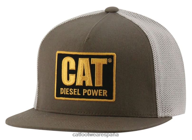 Caterpillar tapa de visera plana de energía diesel tierra oscura hombres 4JJT8249 | sombrero