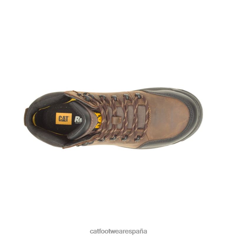 Caterpillar Bota de trabajo con punta de material compuesto resistente al agua y reabsorción sello marrón hombres 4JJT849 | botas de trabajo