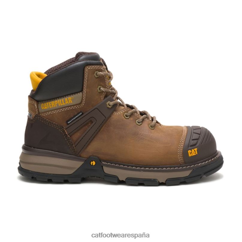 Caterpillar Bota de trabajo impermeable con punta de compuesto de carbono para excavadoras Superlite beige oscuro hombres 4JJT837 | botas de trabajo
