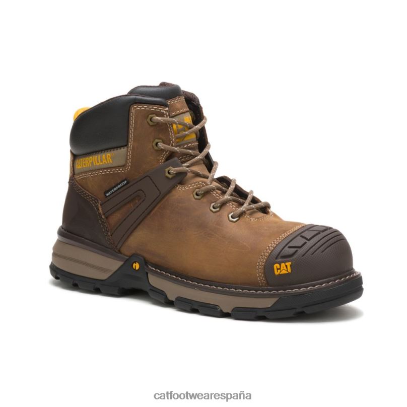 Caterpillar Bota de trabajo impermeable con punta de compuesto de carbono para excavadoras Superlite beige oscuro hombres 4JJT837 | botas de trabajo