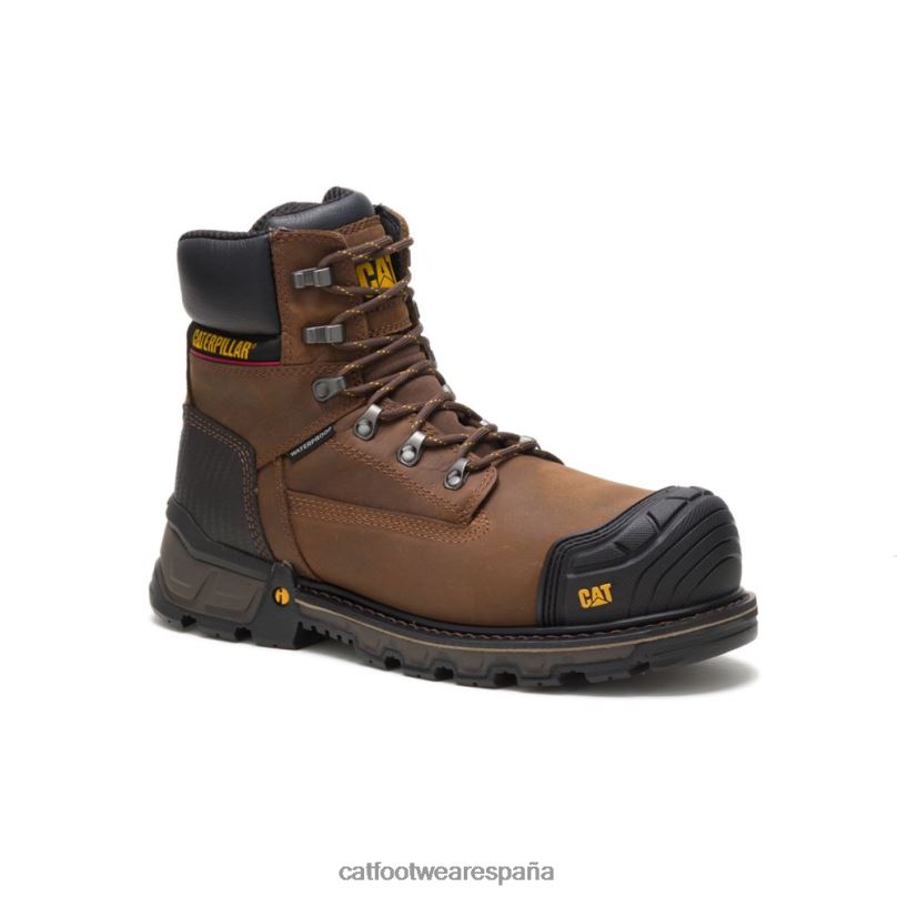 Caterpillar Bota de trabajo impermeable con punta de material compuesto Excavator XL de 6\" marron oscuro hombres 4JJT826 | botas de trabajo