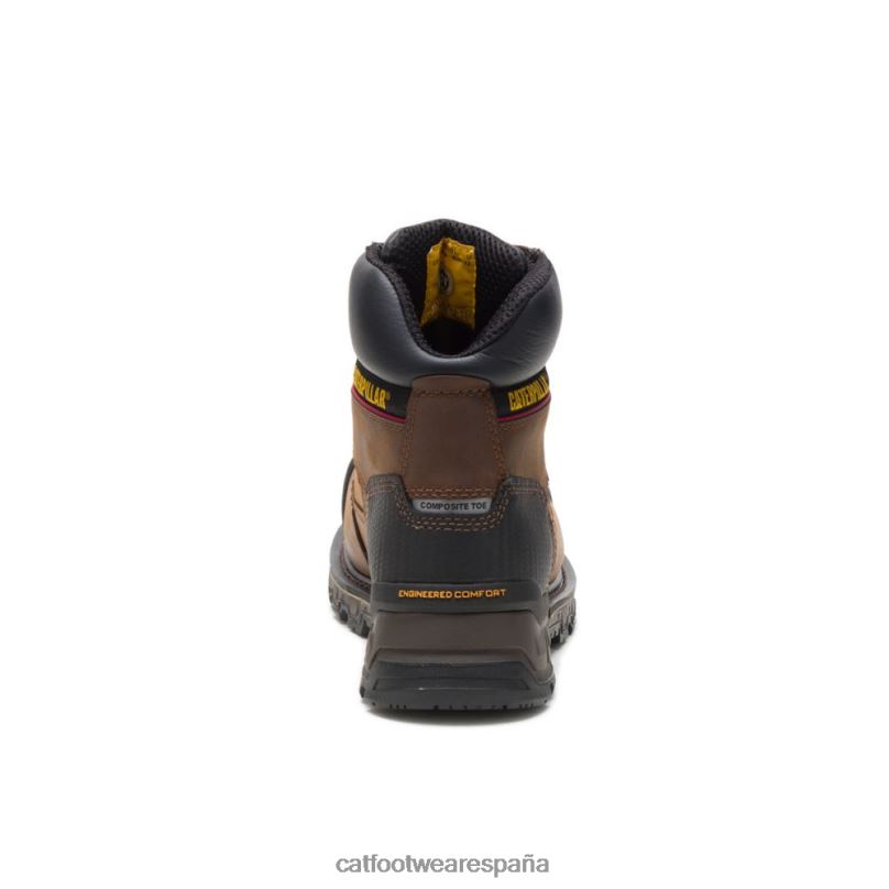 Caterpillar Bota de trabajo impermeable con punta de material compuesto Excavator XL de 6\" marron oscuro hombres 4JJT826 | botas de trabajo