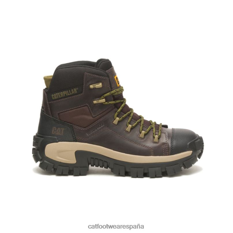 Caterpillar Bota de trabajo impermeable con punta de material compuesto Invader Hiker grano de café hombres 4JJT82 | botas de trabajo