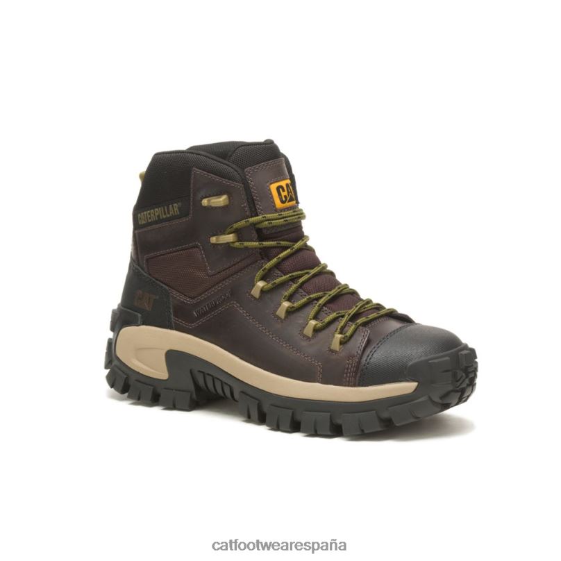 Caterpillar Bota de trabajo impermeable con punta de material compuesto Invader Hiker grano de café hombres 4JJT82 | botas de trabajo