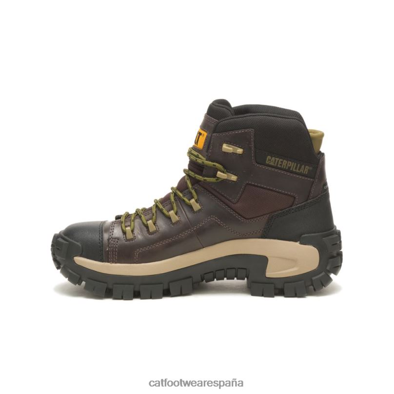 Caterpillar Bota de trabajo impermeable con punta de material compuesto Invader Hiker grano de café hombres 4JJT82 | botas de trabajo