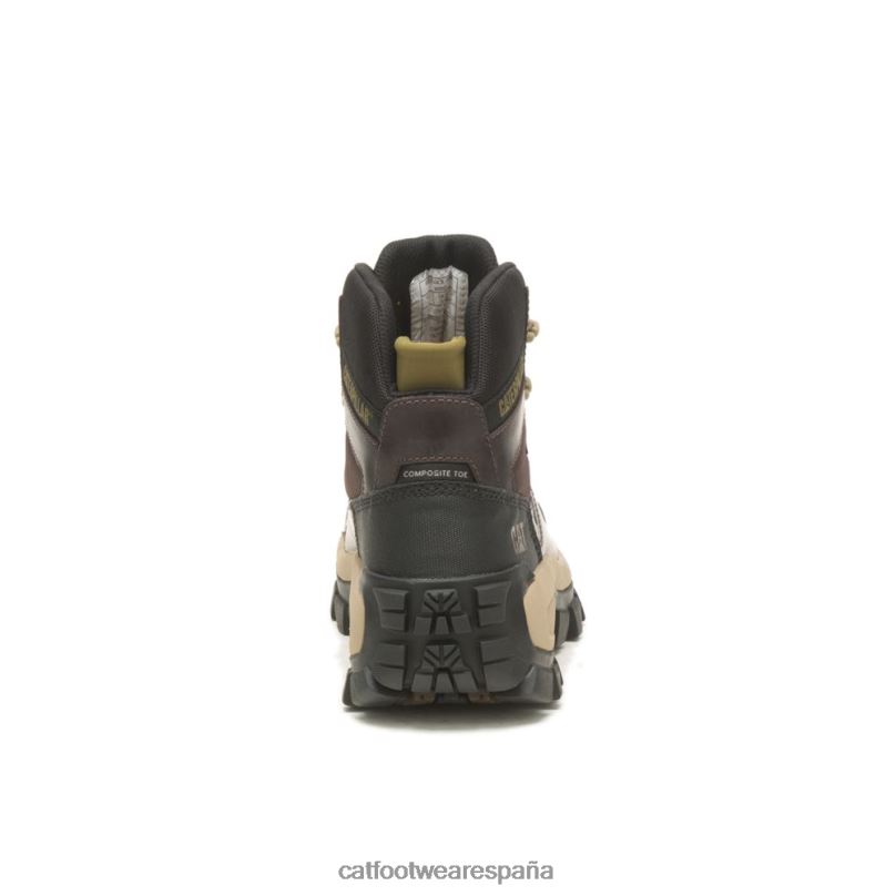 Caterpillar Bota de trabajo impermeable con punta de material compuesto Invader Hiker grano de café hombres 4JJT82 | botas de trabajo