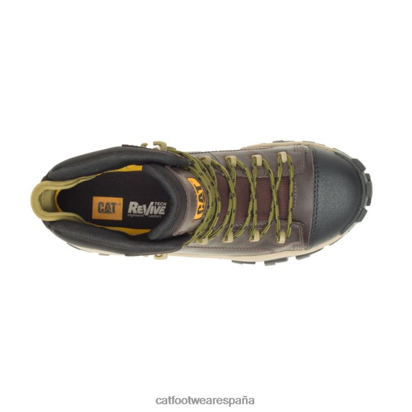 Caterpillar Bota de trabajo impermeable con punta de material compuesto Invader Hiker grano de café hombres 4JJT82 | botas de trabajo