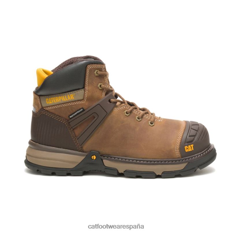 Caterpillar Bota de trabajo impermeable para excavadora Superlite con punta blanda beige obscuro hombres 4JJT859 | botas de trabajo