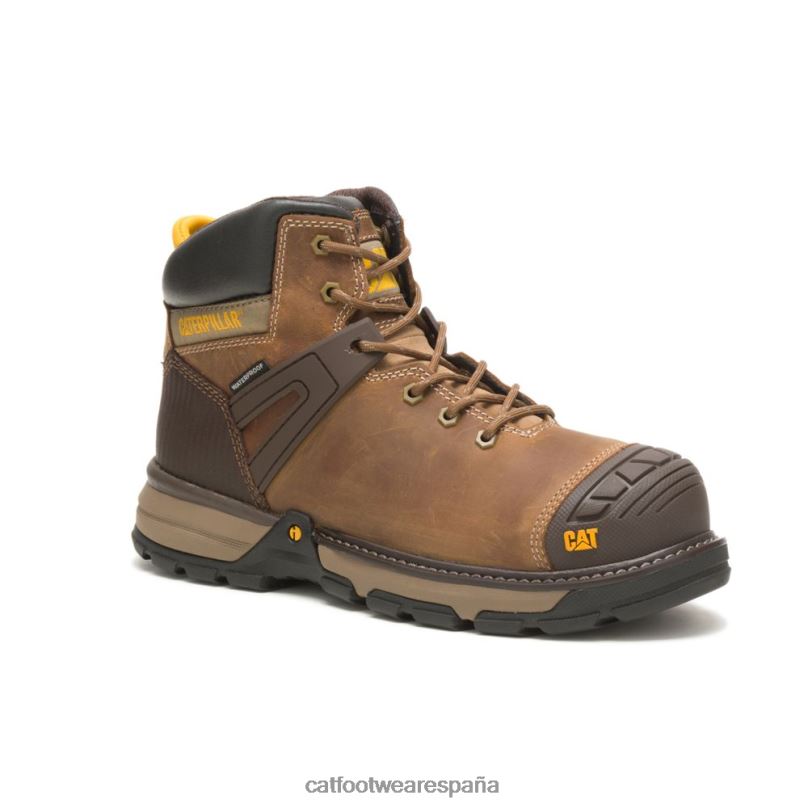 Caterpillar Bota de trabajo impermeable para excavadora Superlite con punta blanda beige obscuro hombres 4JJT859 | botas de trabajo