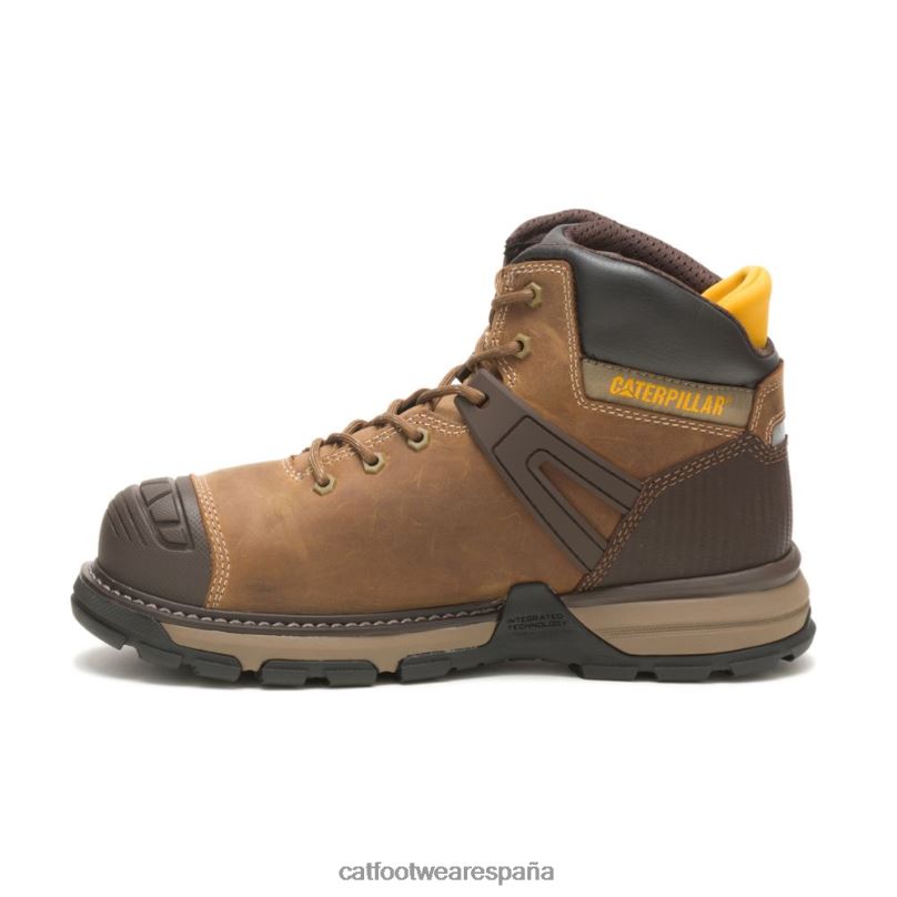 Caterpillar Bota de trabajo impermeable para excavadora Superlite con punta blanda beige obscuro hombres 4JJT859 | botas de trabajo