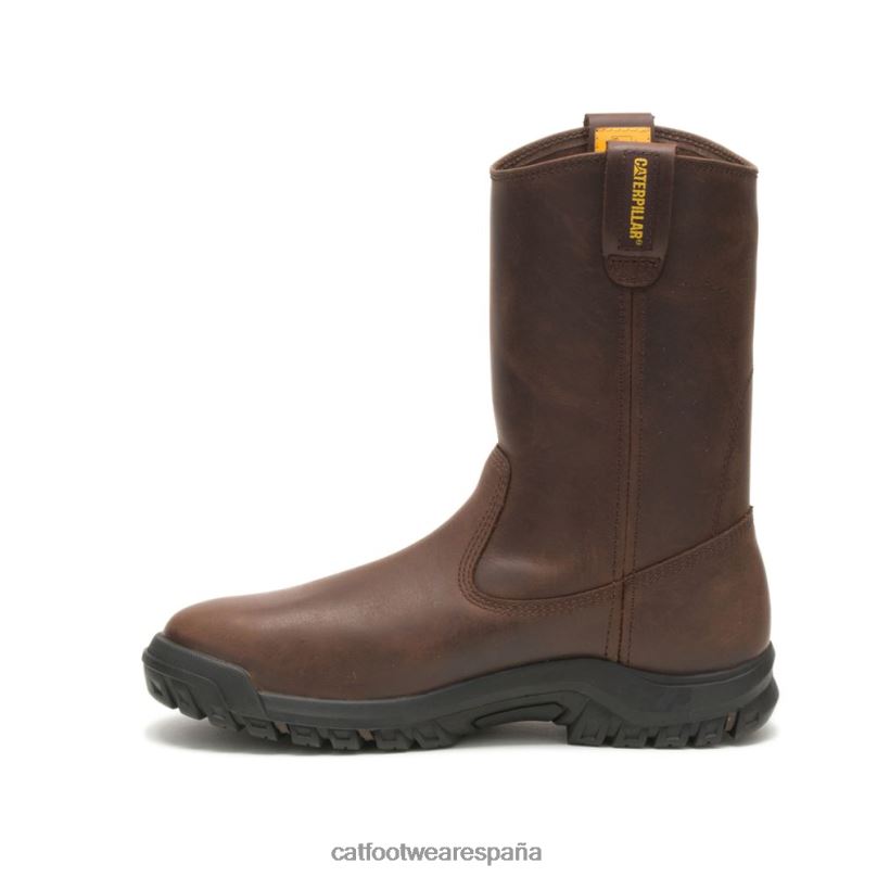 Caterpillar bota de trabajo con punta de acero y barra de tiro marrón de verano hombres 4JJT860 | botas de trabajo