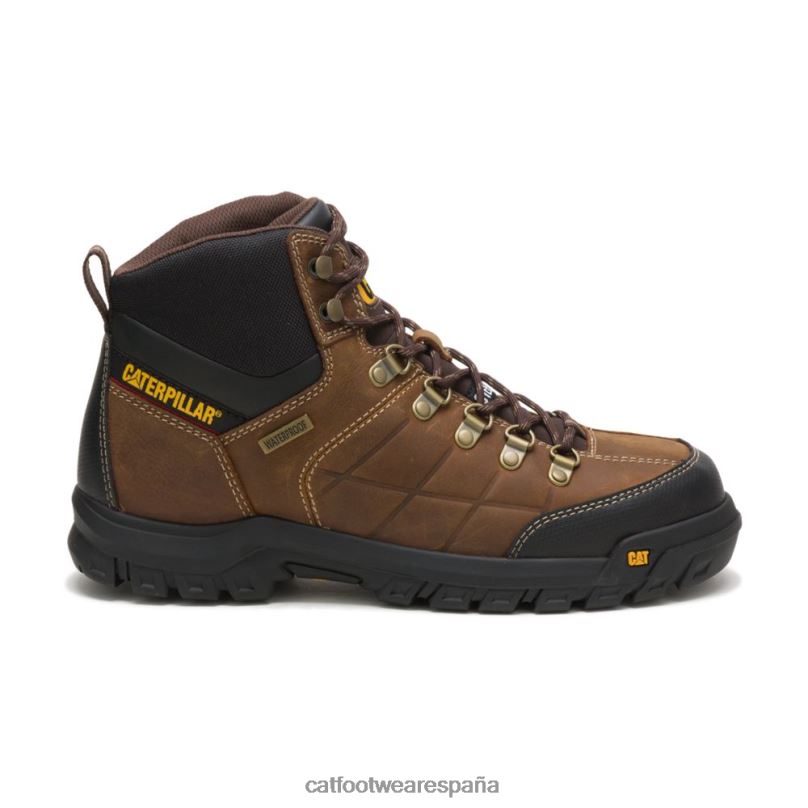 Caterpillar bota de trabajo impermeable con punta de acero de umbral marrón de verdad hombres 4JJT811 | botas de trabajo