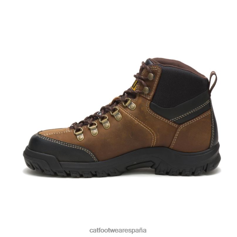 Caterpillar bota de trabajo impermeable con punta de acero de umbral marrón de verdad hombres 4JJT811 | botas de trabajo