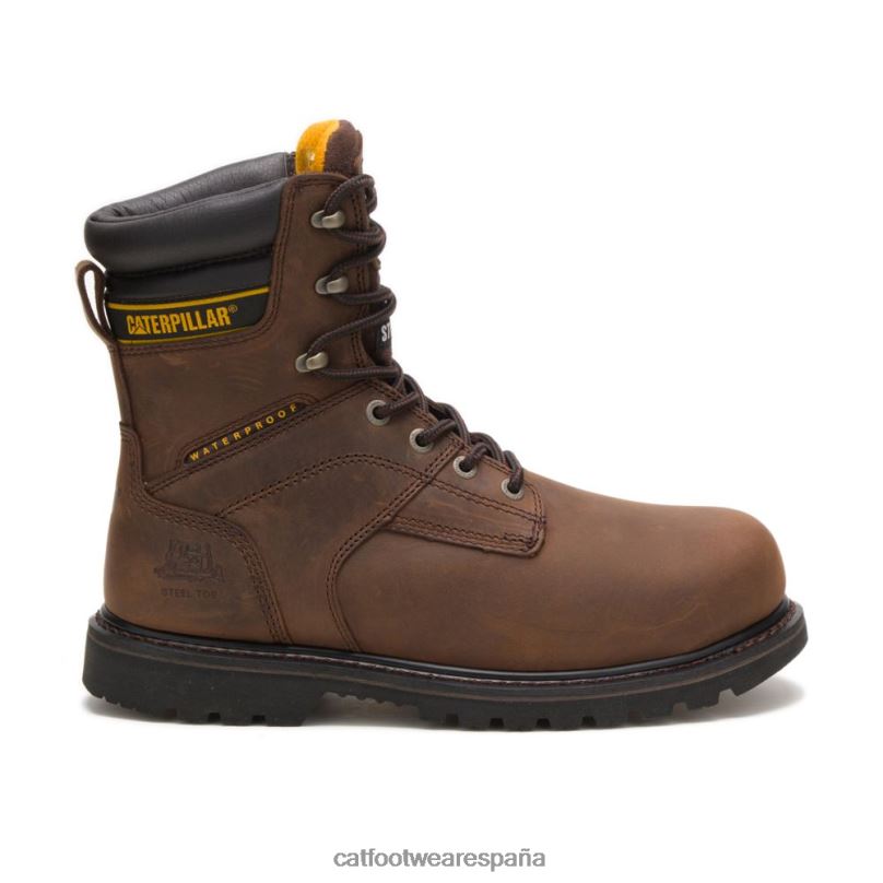Caterpillar bota de trabajo impermeable con punta de acero salvo de 8" marron oscuro hombres 4JJT868 | botas de trabajo