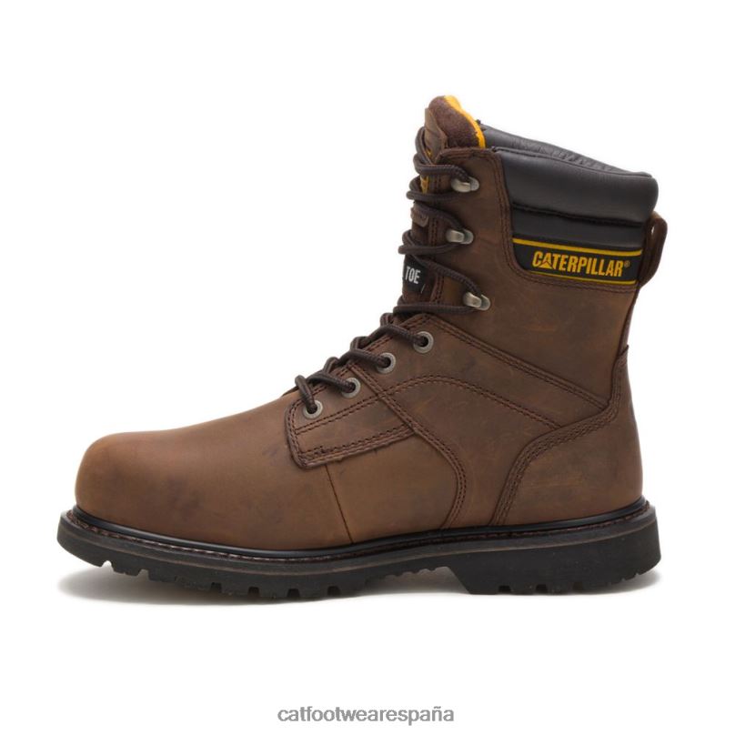Caterpillar bota de trabajo impermeable con punta de acero salvo de 8\" marron oscuro hombres 4JJT868 | botas de trabajo