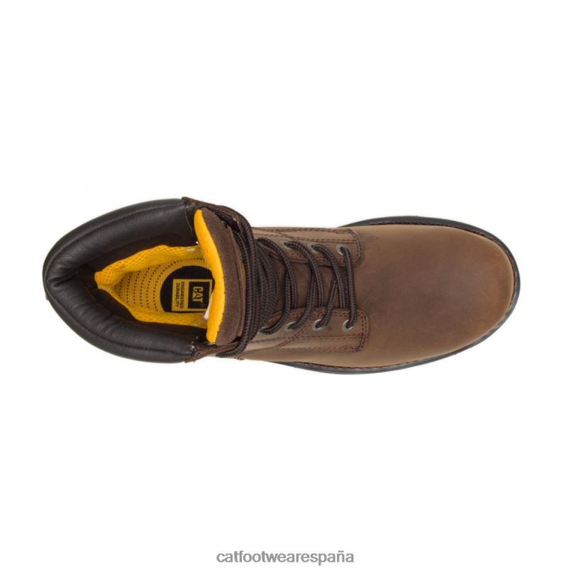 Caterpillar bota de trabajo impermeable con punta de acero salvo de 8\" marron oscuro hombres 4JJT868 | botas de trabajo