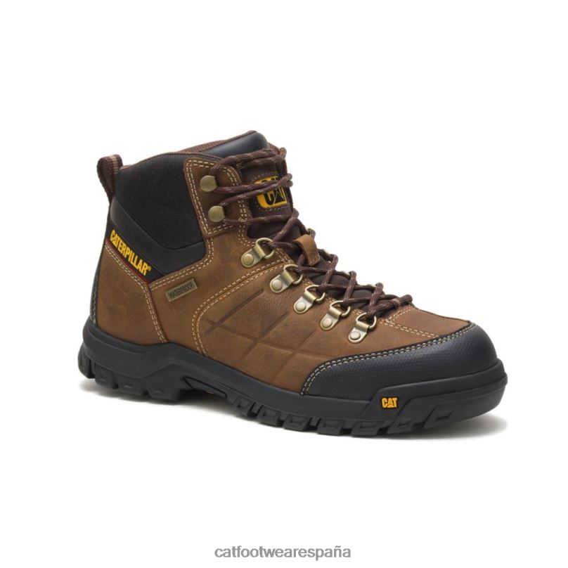 Caterpillar bota de trabajo impermeable de umbral marrón de verdad hombres 4JJT88 | botas de trabajo