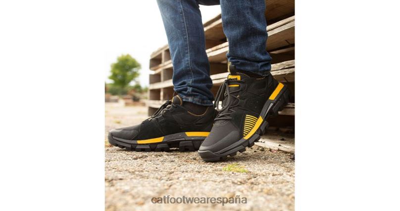 Caterpillar zapatilla deportiva raider negro/amarillo gato hombres 4JJT8145 | zapatillas casuales gruesas