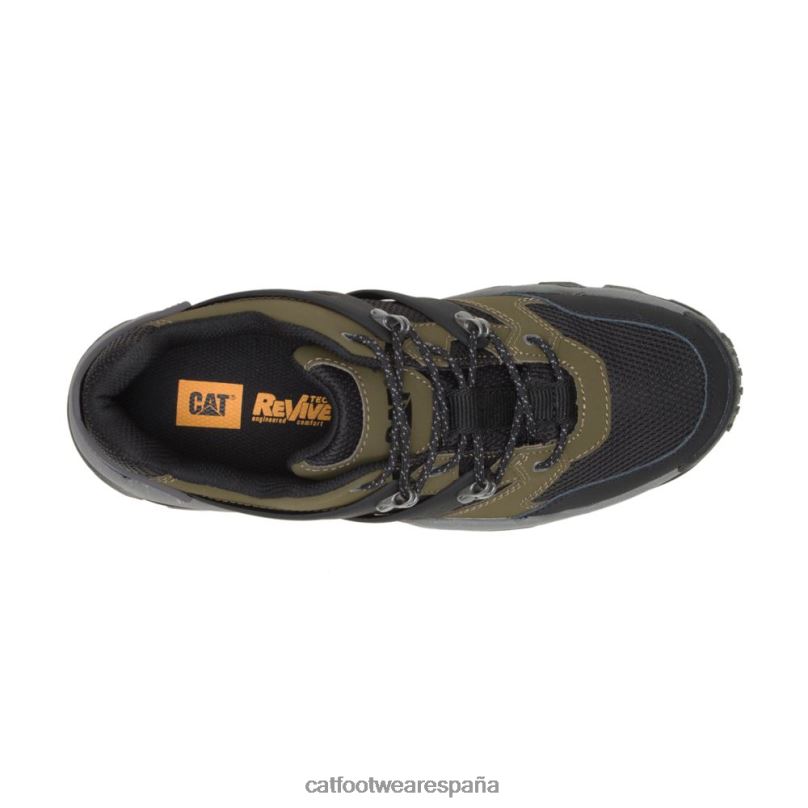 Caterpillar zapatillas reactor oliva oscuro/negro hombres 4JJT8159 | zapatillas casuales gruesas