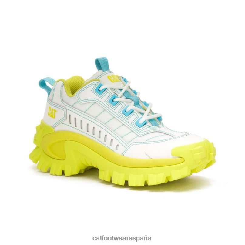 Caterpillar zapato sobrealimentado intruso blanco brillante/amarillo lima pálido hombres 4JJT8121 | zapatillas casuales gruesas