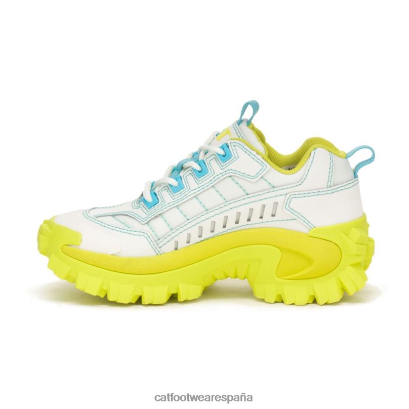 Caterpillar zapato sobrealimentado intruso blanco brillante/amarillo lima pálido hombres 4JJT8121 | zapatillas casuales gruesas