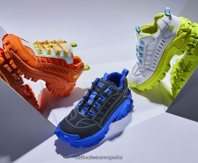 Caterpillar zapato sobrealimentado intruso blanco brillante/amarillo lima pálido hombres 4JJT8121 | zapatillas casuales gruesas