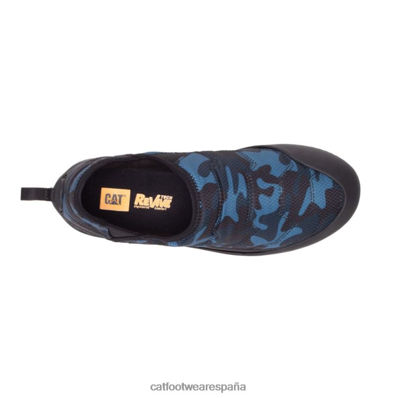 Caterpillar resbalón cruzado en camuflaje azul hombres 4JJT8172 | zapatos casuales