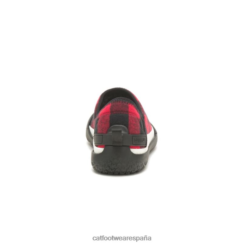Caterpillar resbalón cruzado en cuadros rojos hombres 4JJT8170 | zapatos casuales