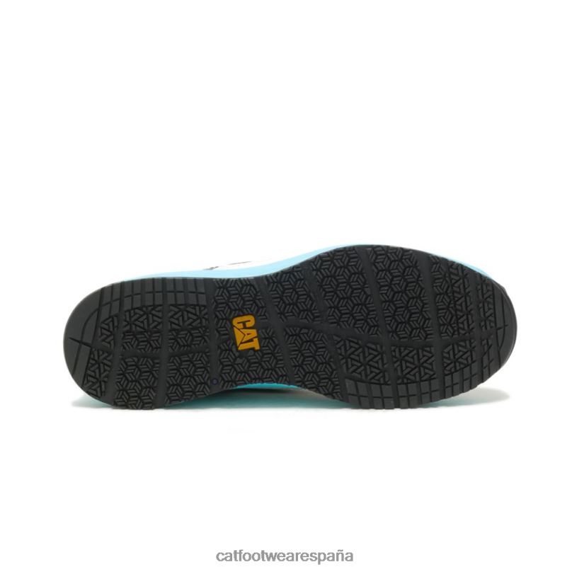 Caterpillar Zapato de trabajo con punta de compuesto de carbono Streamline Runner blanco brillante/azul hombres 4JJT883 | zapatos de trabajo