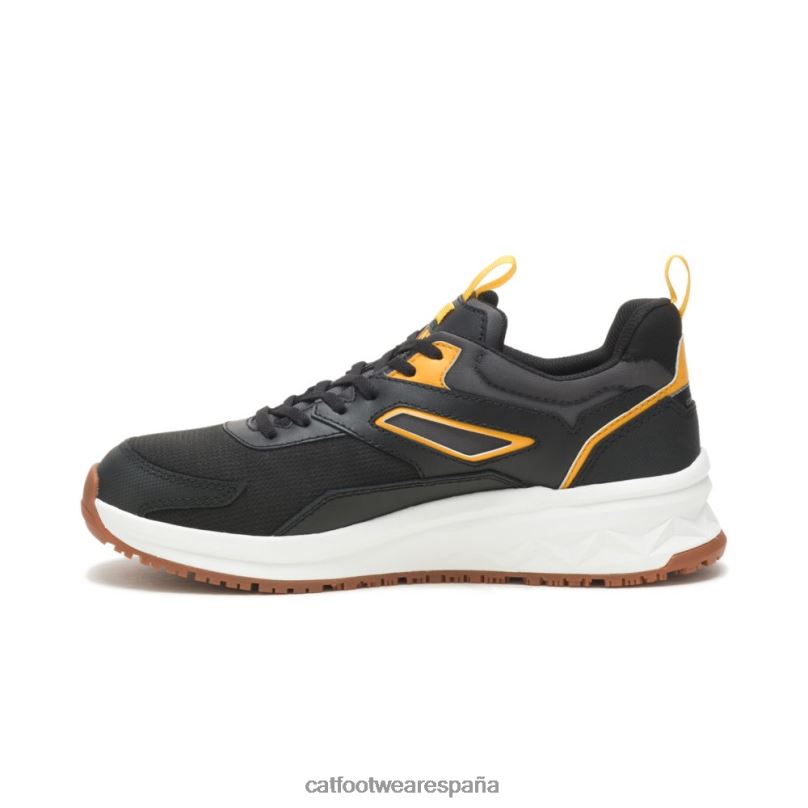 Caterpillar Zapato de trabajo con punta de compuesto de carbono Streamline Runner negro/amarillo gato hombres 4JJT882 | zapatos de trabajo