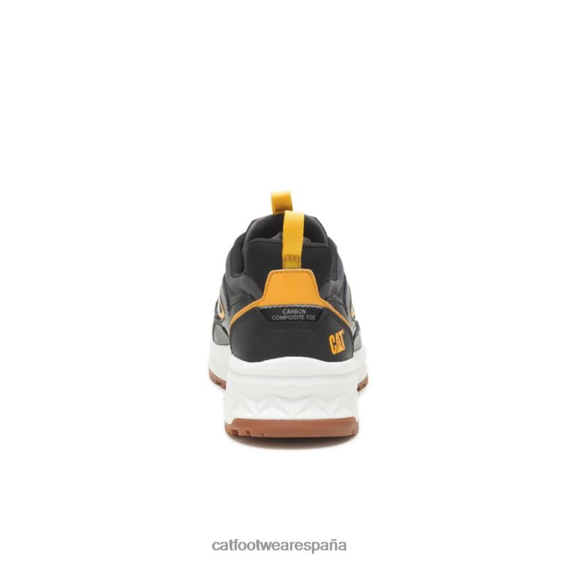Caterpillar Zapato de trabajo con punta de compuesto de carbono Streamline Runner negro/amarillo gato hombres 4JJT882 | zapatos de trabajo