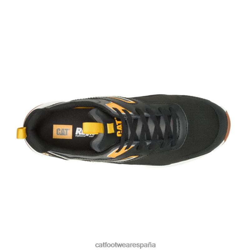 Caterpillar Zapato de trabajo con punta de compuesto de carbono Streamline Runner negro/amarillo gato hombres 4JJT882 | zapatos de trabajo