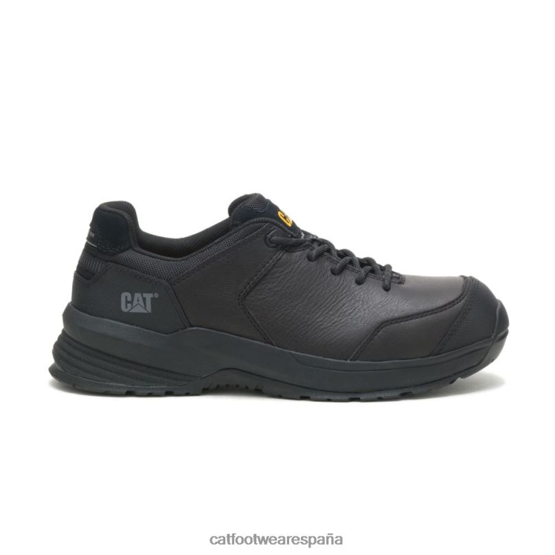Caterpillar Zapato de trabajo con punta de material compuesto de cuero aerodinámico 2.0 negro hombres 4JJT894 | zapatos de trabajo