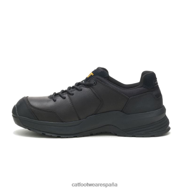 Caterpillar Zapato de trabajo con punta de material compuesto de cuero aerodinámico 2.0 negro hombres 4JJT894 | zapatos de trabajo