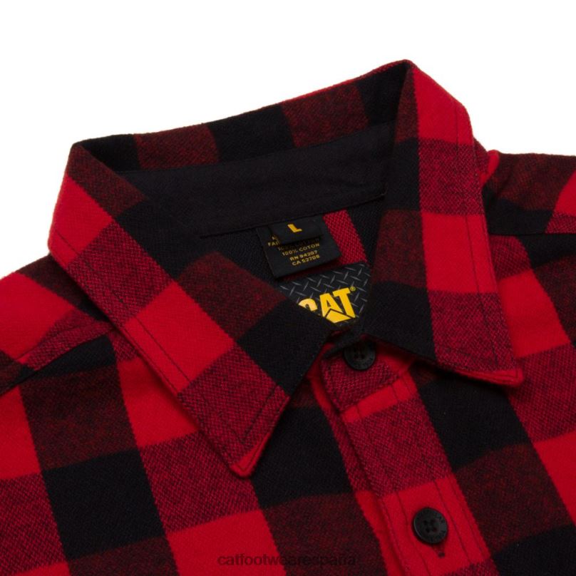 Caterpillar camisa con motivo de cuadros de búfalo rojo hombres 4JJT8228 | tops y ropa de abrigo