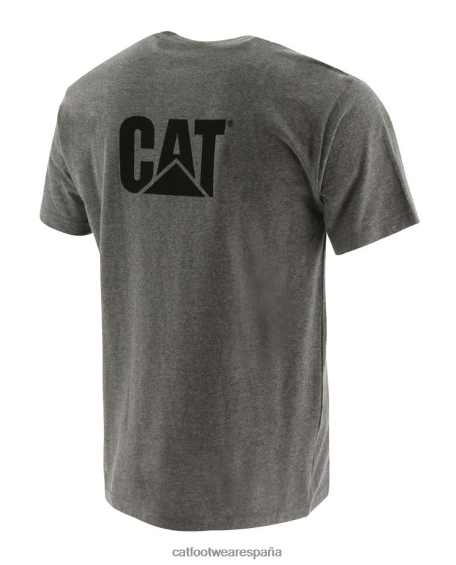 Caterpillar camiseta con bolsillo de la marca registrada gris jaspeado oscuro hombres 4JJT8235 | tops y ropa de abrigo