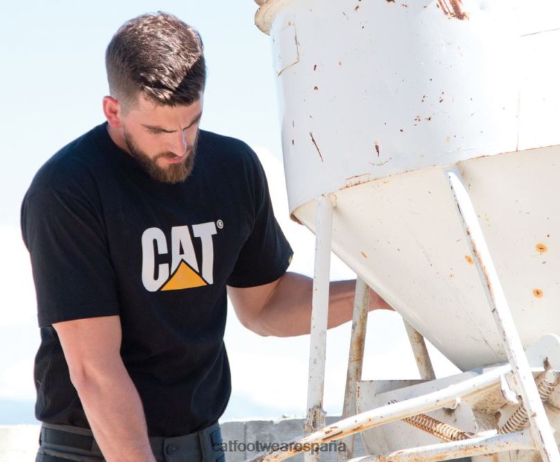 Caterpillar camiseta con logo de marca registrada negro hombres 4JJT8242 | tops y ropa de abrigo