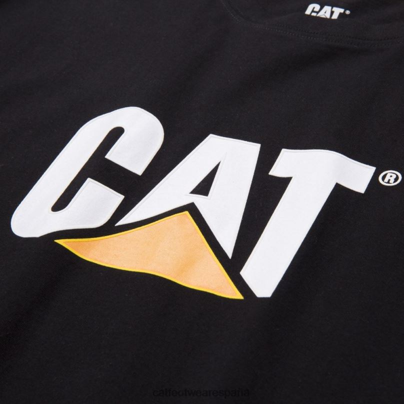 Caterpillar camiseta con logo de marca registrada negro hombres 4JJT8242 | tops y ropa de abrigo
