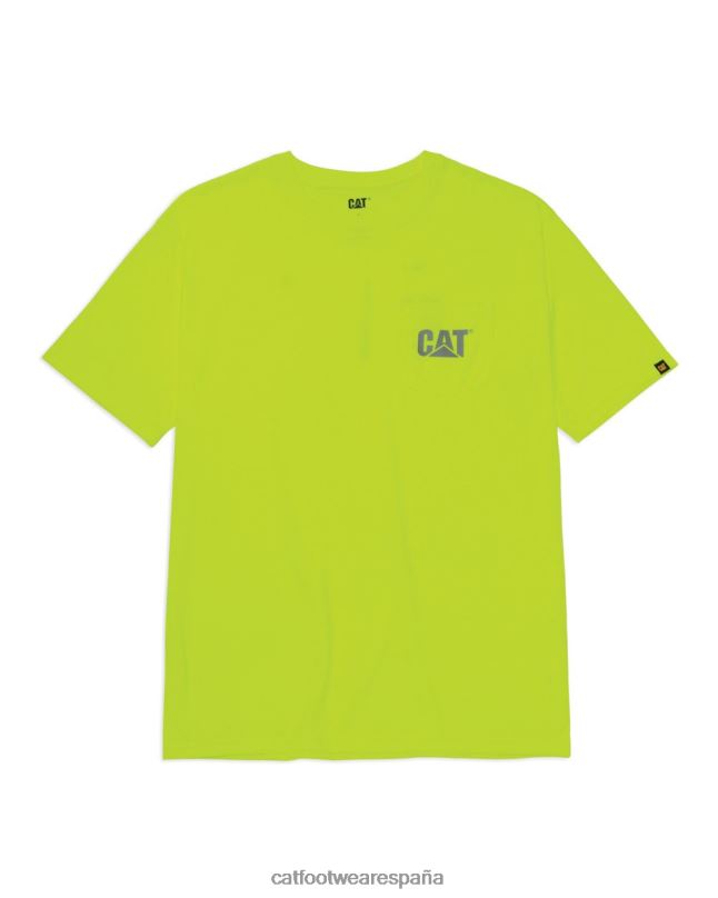 Caterpillar camiseta de alta visibilidad con bolsillo de la marca registrada hombre amarillo hombres 4JJT8215 | tops y ropa de abrigo