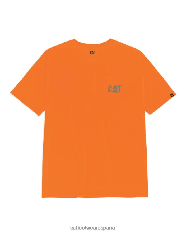 Caterpillar camiseta de alta visibilidad con bolsillo de la marca registrada naranja hombres 4JJT8214 | tops y ropa de abrigo
