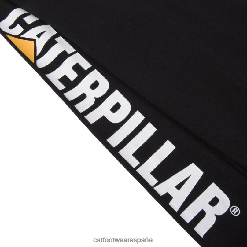 Caterpillar camiseta de manga larga con estandarte de marca registrada negro hombres 4JJT8225 | tops y ropa de abrigo