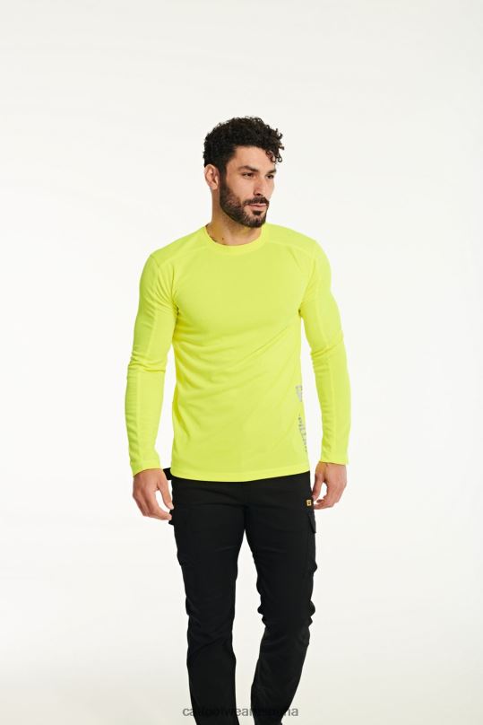Caterpillar camiseta de manga larga coolmax amarillo de alta visibilidad hombres 4JJT8233 | tops y ropa de abrigo