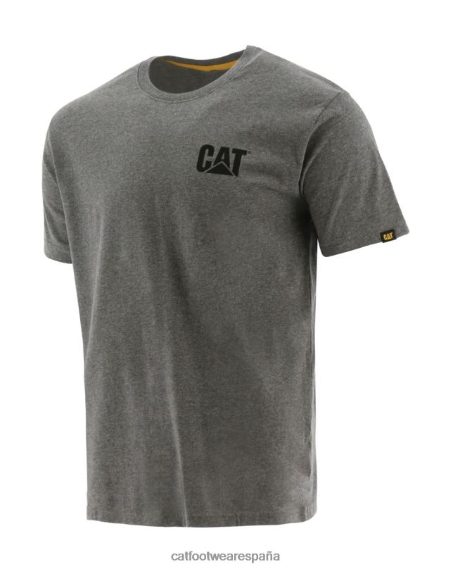Caterpillar camiseta de marca registrada gris jaspeado oscuro hombres 4JJT8213 | tops y ropa de abrigo