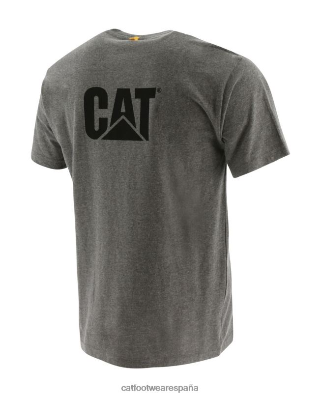 Caterpillar camiseta de marca registrada gris jaspeado oscuro hombres 4JJT8213 | tops y ropa de abrigo