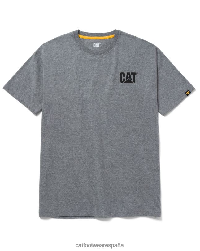 Caterpillar camiseta de marca registrada gris jaspeado oscuro hombres 4JJT8213 | tops y ropa de abrigo